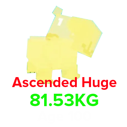 Grow a Garden Items All Server Ascended Capybara (HUGE) (81.53KG Age 100)