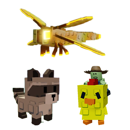 Dragonfly + Chicken Zombie + Raccoon Bundle