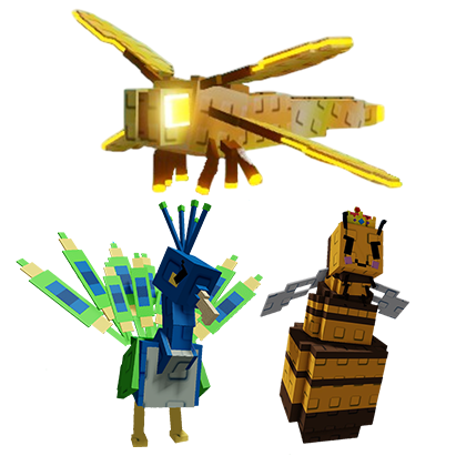 Dragonfly + Queen Bee + Peacock Bundle