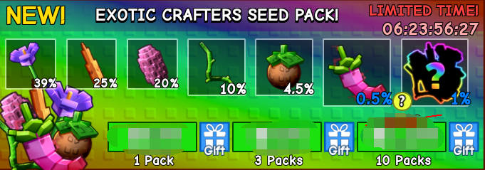 Grow a Garden Items All Server Exotic Crafters Seed Pack*10
