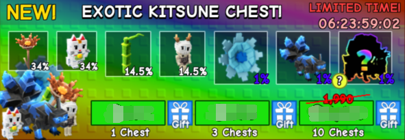 Grow a Garden Items All Server Exotic Kitsune chest * 3
