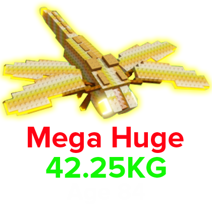 Grow a Garden Items All Server Mega Dragonfly (HUGE) (42.25KG Age 84)