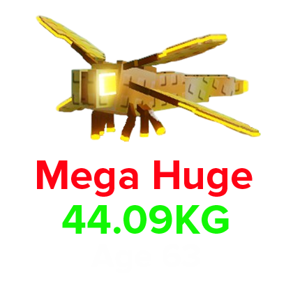 Grow a Garden Items All Server Mega Dragonfly (HUGE) (44.09KG Age 63)