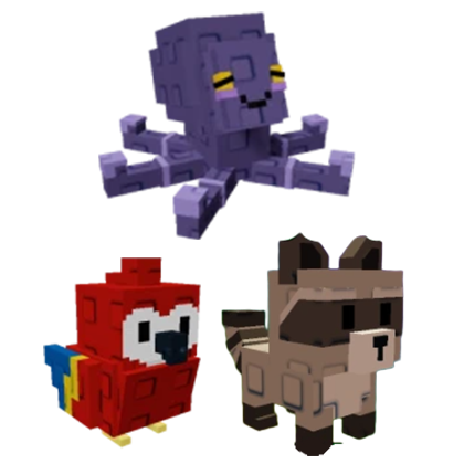 Mimic Octopus + Raccoon + Scarlet Macaw Bundle