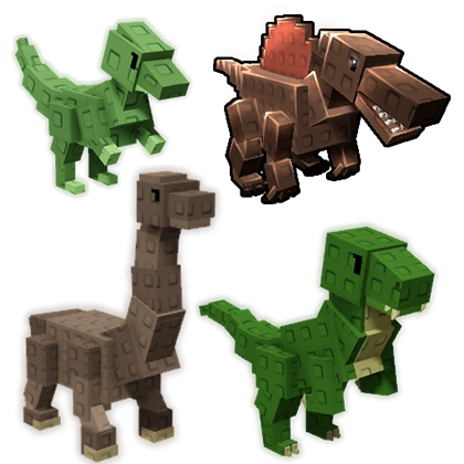 T-Rex + Spinosaurus + Brontosaurus + Raptor Bundle